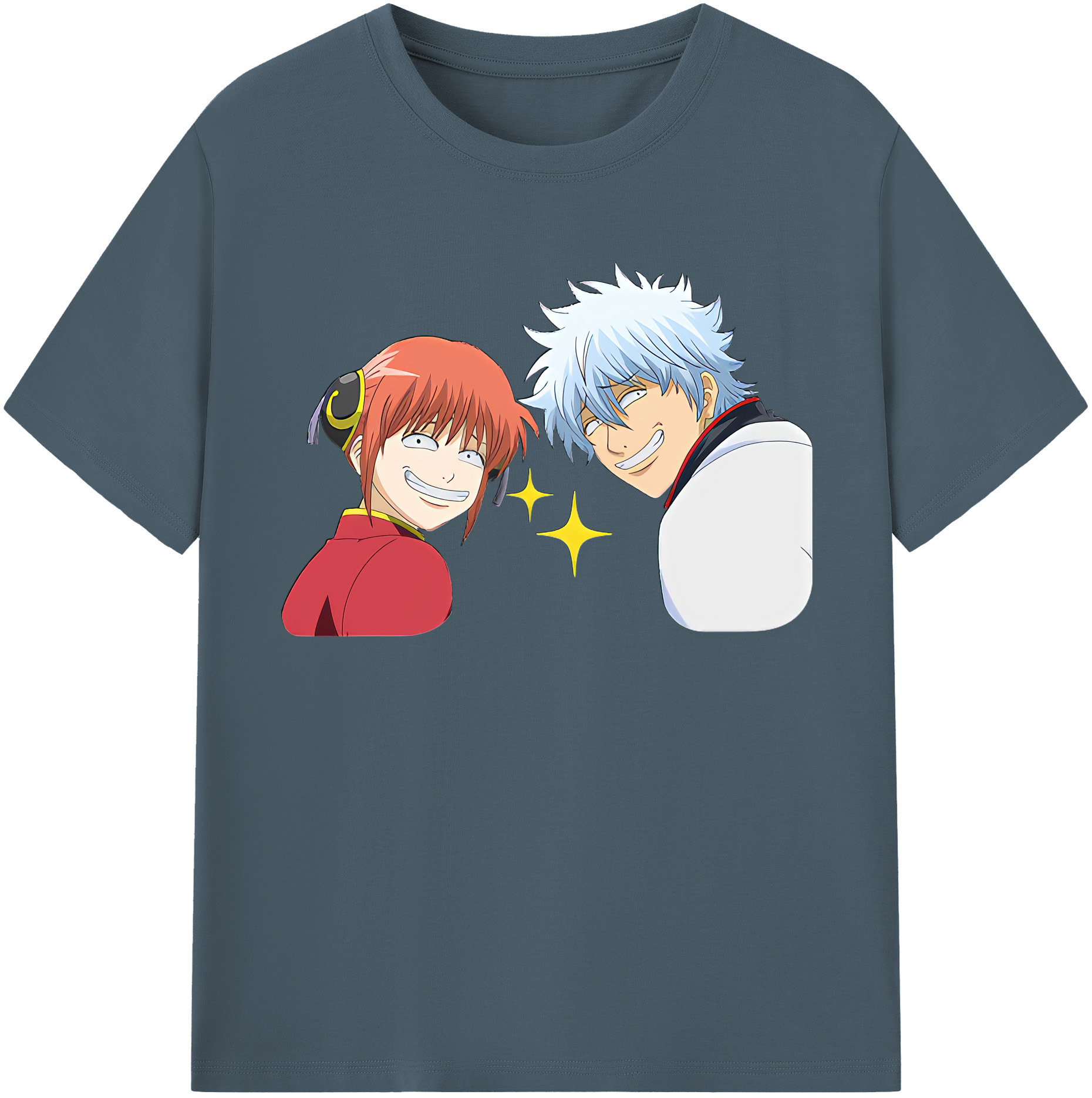 （画像用） ぎんたま 坂田銀時（さかたぎんとき） 神楽 志村新八（しむら しんぱち） GINTAMA Sakata Gintoki Kagura Shimura Shinpachi 綿100％半袖Tシャツ（フロントプリント）